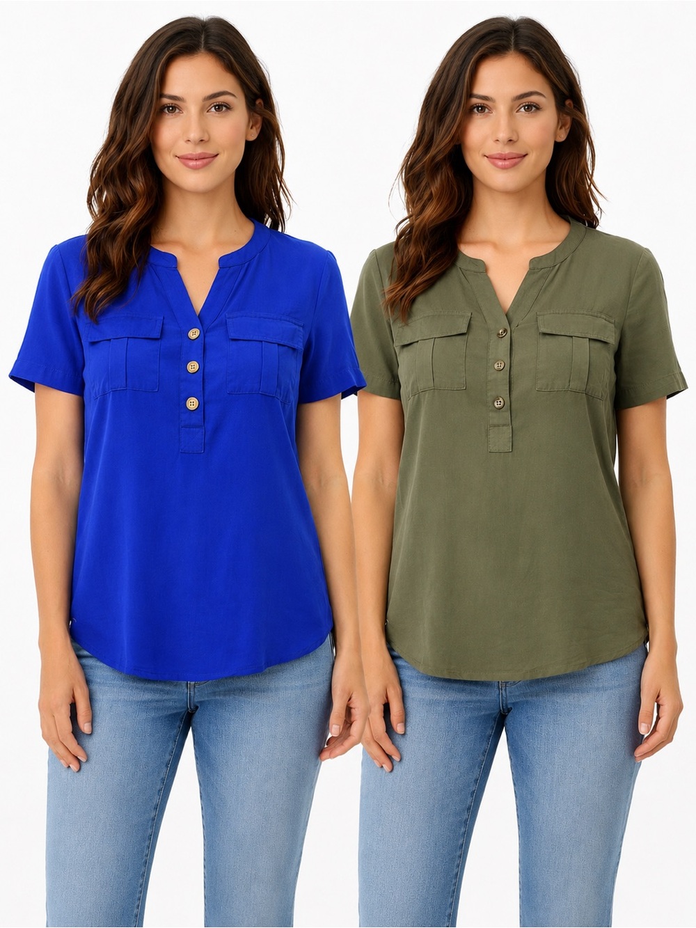 Womens Short Sleeve blouse lot of 2